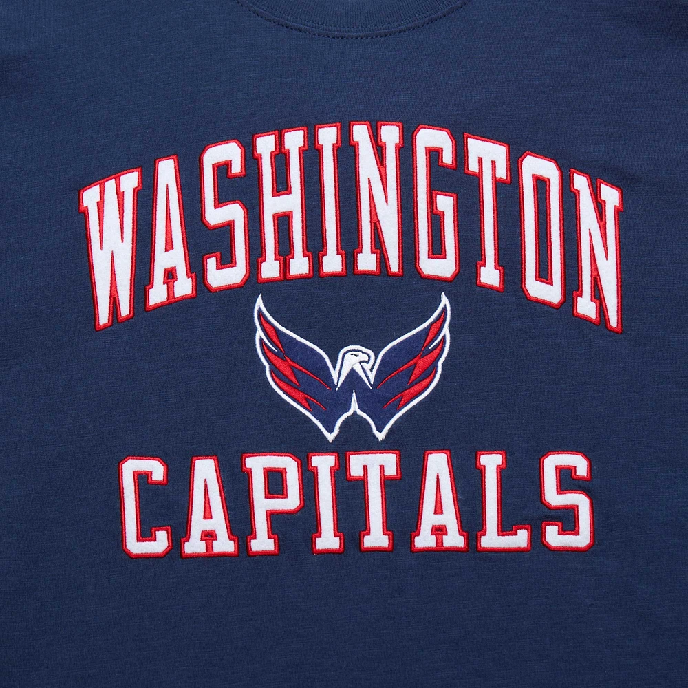 T-shirt flammé légendaire des Washington Capitals de la marine Mitchell & Ness pour hommes