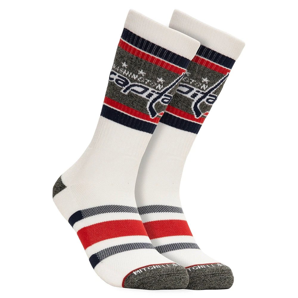 Chaussettes Mitchell & Ness Washington Capitals Cross Bar Crew pour hommes