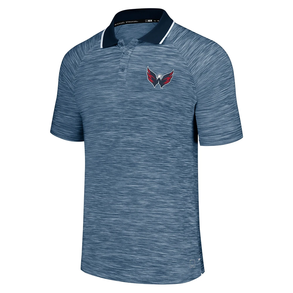 Polo raglan stratégique MSX by Michael Strahan pour hommes, bleu marine, Washington Capitals