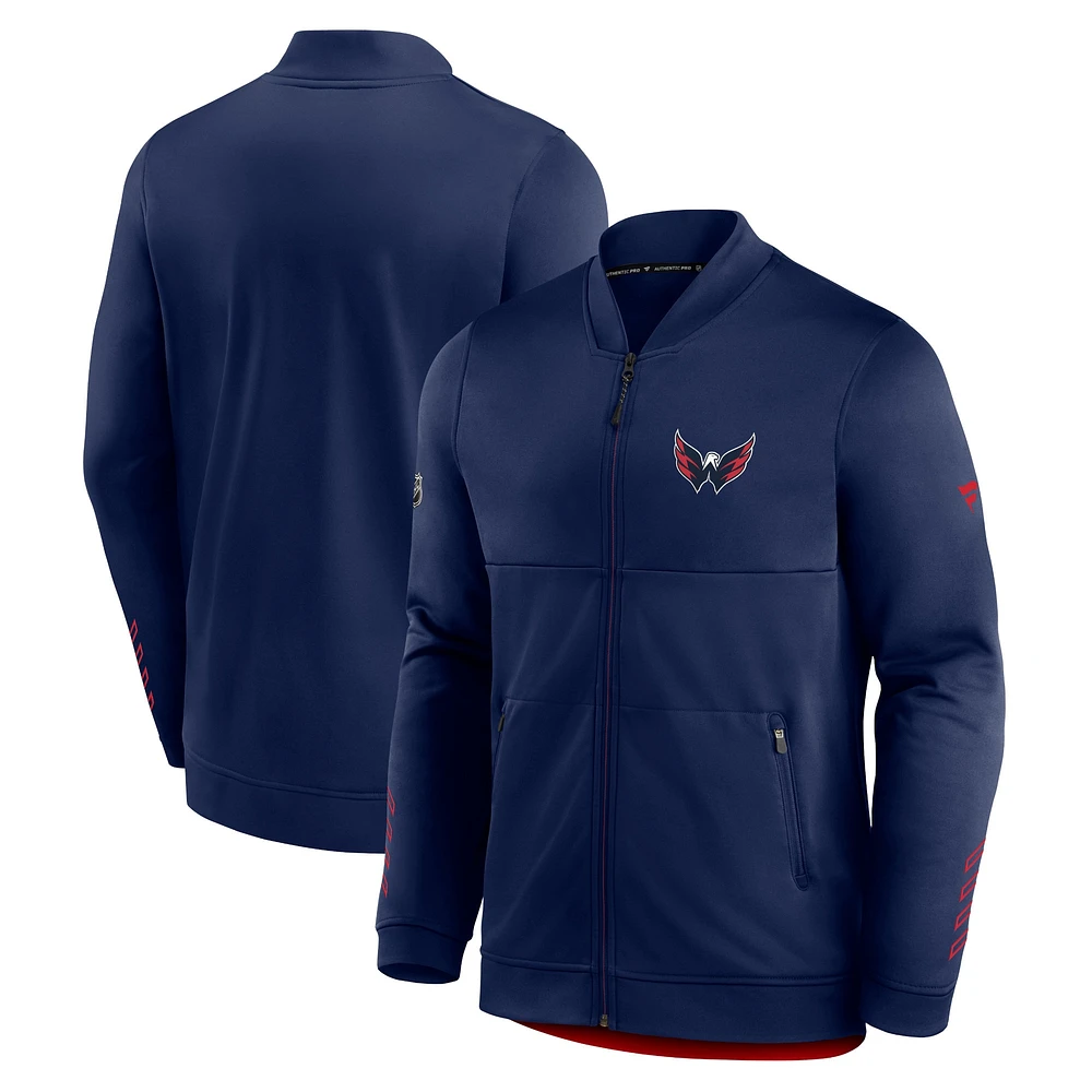 Veste zippée intégrale pour homme bleu marine Washington Capitals Locker Room