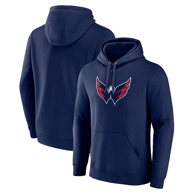 Men's Navy Washington Capitals Primary Logo Pullover Hoodie