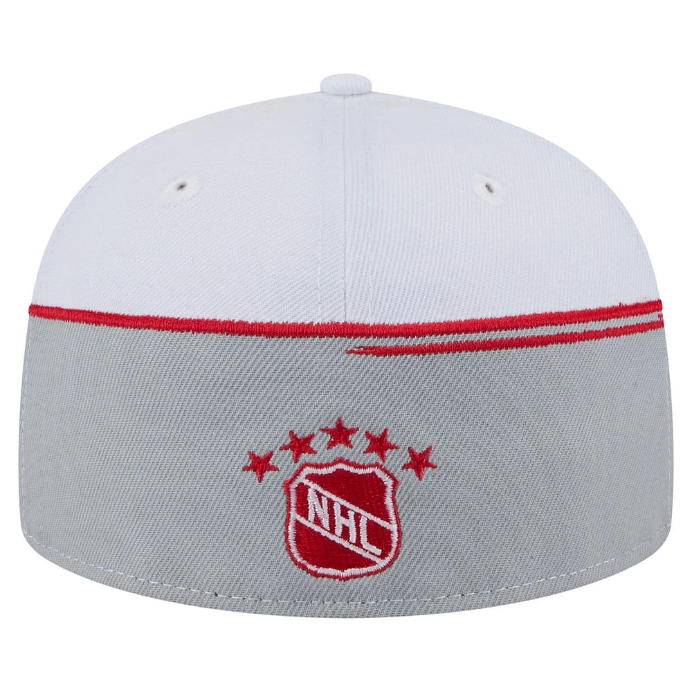 Men's New Era Gray/White Washington Capitals Vintage Color Dip 59FIFTY Fitted Hat