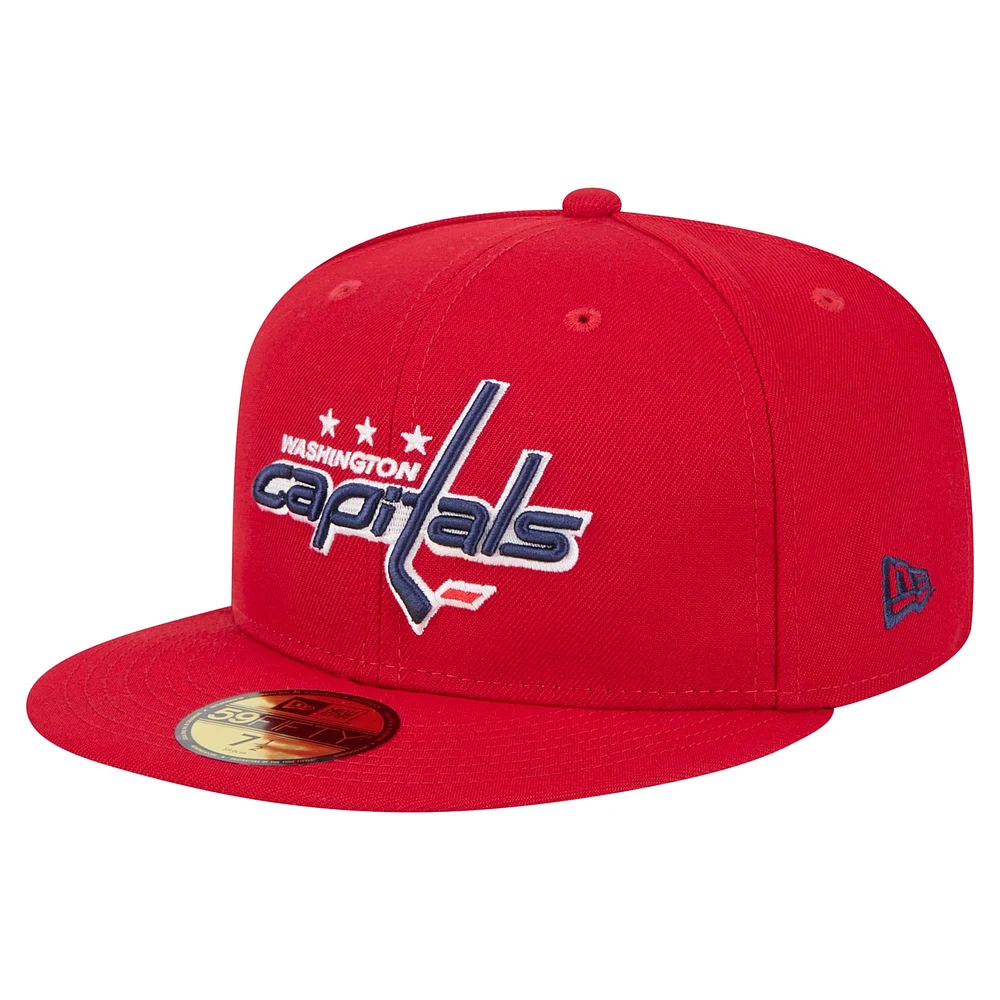 Casquette ajustée rouge Washington Capitals Core 59FIFTY New Era pour homme