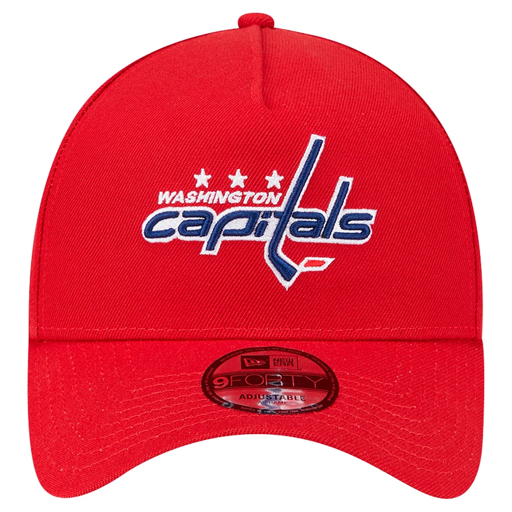 Casquette ajustable 9FORTY Core A-Frame rouge Washington Capitals New Era pour homme