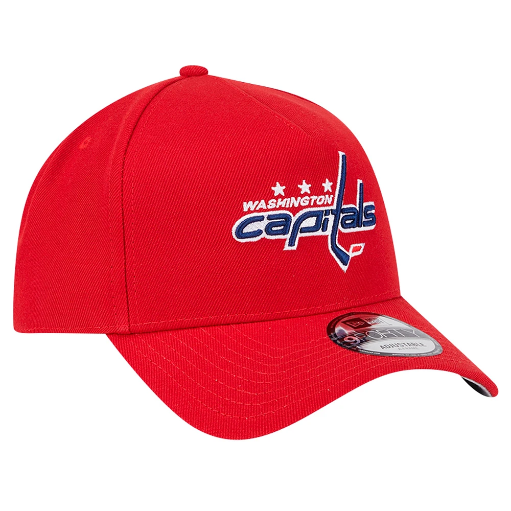 Casquette ajustable 9FORTY Core A-Frame rouge Washington Capitals New Era pour homme