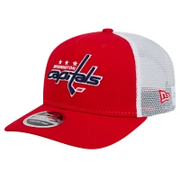 Casquette camionneur 9SEVENTY extensible à boutons-pression rouge Washington Capitals New Era pour homme