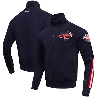 Veste de survêtement entièrement zippée en chenille classique Pro Standard pour hommes, bleu marine, Washington Capitals