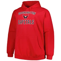 Men's Profile Red Washington Capitals Big & Tall Arch Over Logo Pullover Hoodie