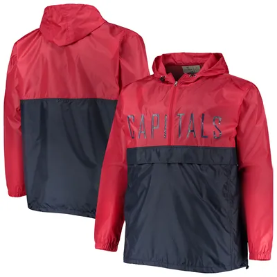 Washington Capitals Big & Tall Anorak Half-Zip Pullover Hoodie - Red