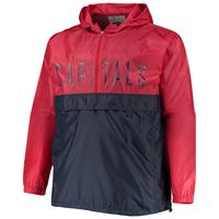 Men's Red Washington Capitals Big & Tall Anorak Half-Zip Pullover Hoodie