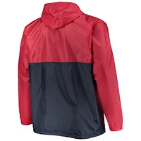 Men's Red Washington Capitals Big & Tall Anorak Half-Zip Pullover Hoodie
