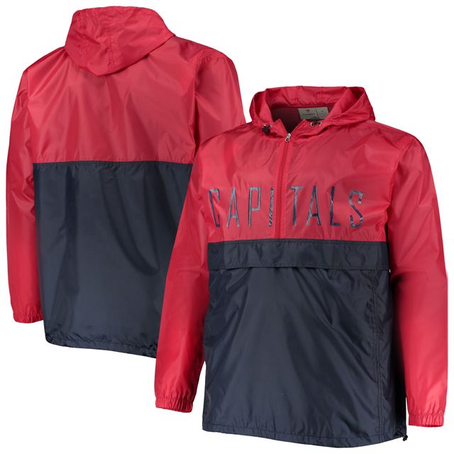 Sweat à capuche rouge demi-zip anorak Big & Tall des Washington Capitals pour hommes