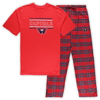 Ensemble de nuit avec t-shirt et pantalon pyjama des Capitals Washington rouges pour homme