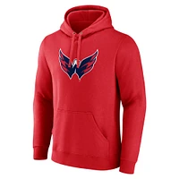 Men's Red Washington Capitals Primary Logo Pullover Hoodie