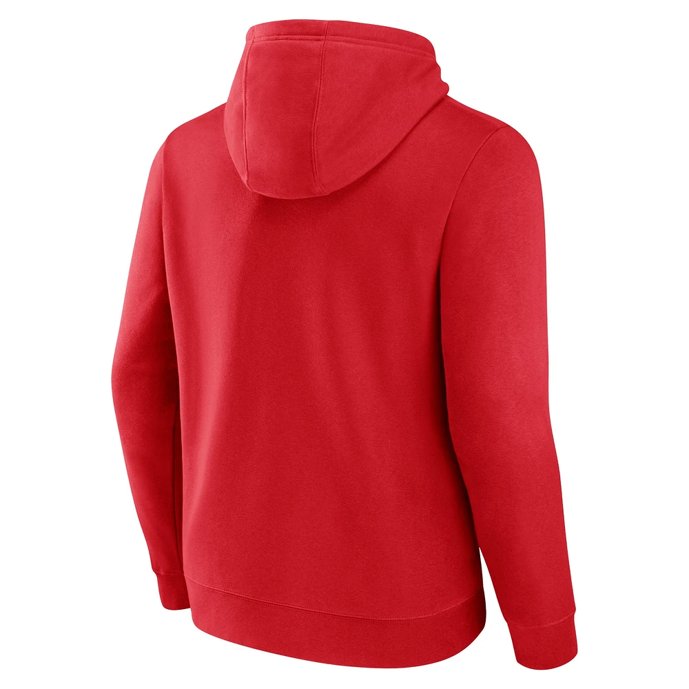 Men's Red Washington Capitals Primary Logo Pullover Hoodie