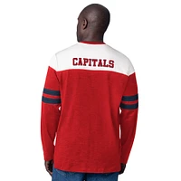 Men's Starter  Red Washington Capitals Blitz Durene Long Sleeve T-Shirt