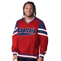 Men's Starter  Red Washington Capitals Reliver I V-Neck Pullover Jacket