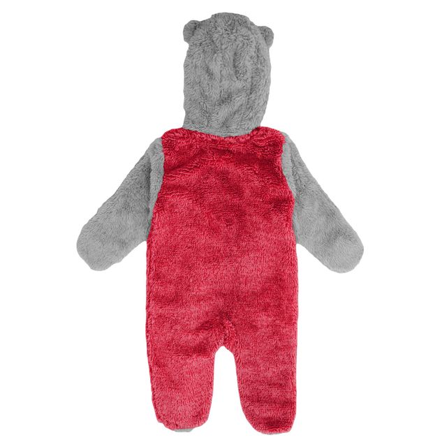 Dormeuse à fermeture éclair complète en molleton Teddy Bear pour nouveau-né et nourrisson des Capitals de Washington, rouge