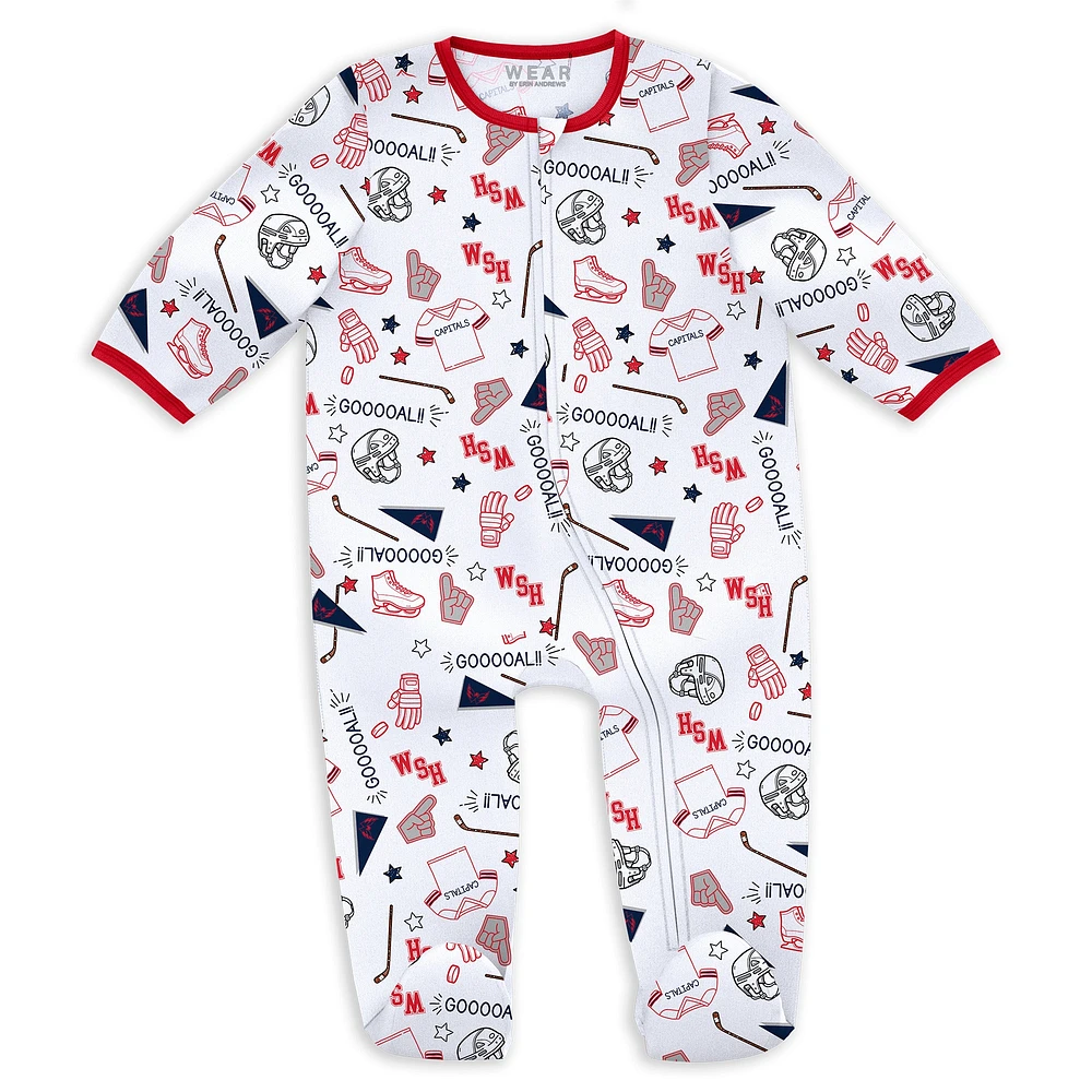 Ensemble pyjama et bavoir pour nouveau-né bébé WEAR par Erin Andrews Washington Capitals