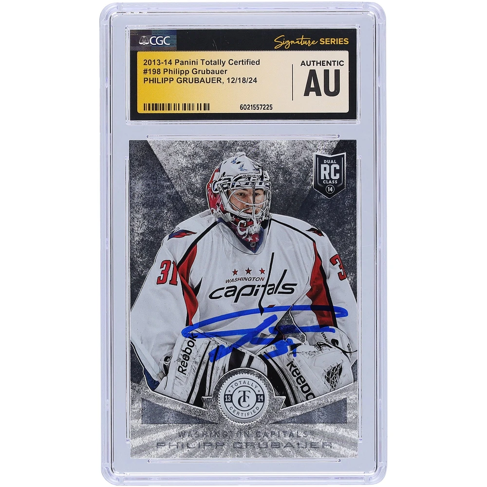 Philipp Grubauer Washington Capitals Autographed 2013-14 Panini Totally Certified #198 CGC Fanatics Witnessed Authenticated Rookie Card