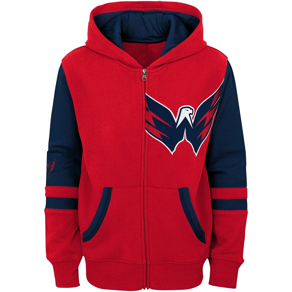 Preschool Outerstuff  Red Washington Capitals Face Off Full Zip Hoodie