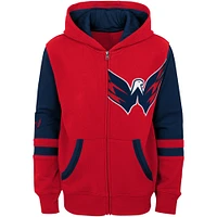 Sweat à capuche zippé complet pour préscolaire Red Washington Capitals Face Off