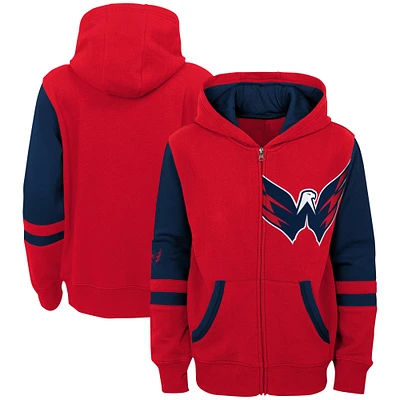 Sweat à capuche zippé complet pour préscolaire Red Washington Capitals Face Off