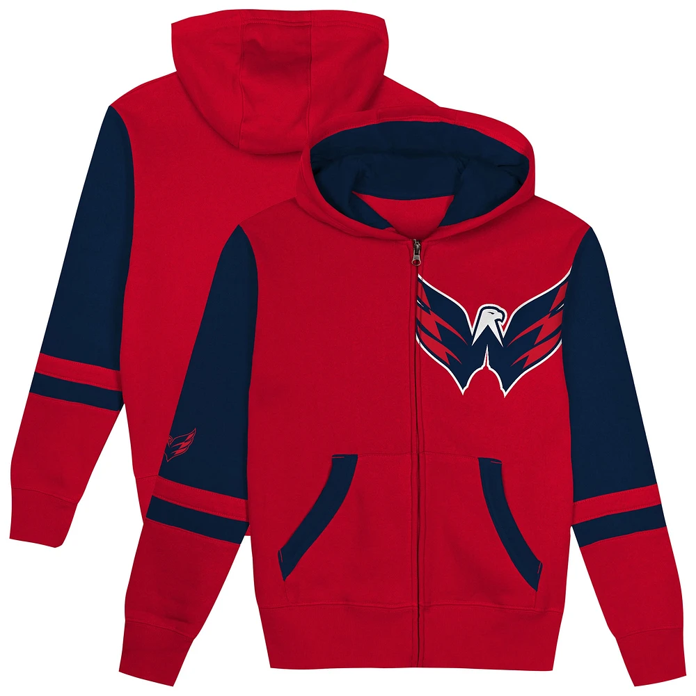 Preschool Red Washington Capitals Face Off Full-Zip Hoodie