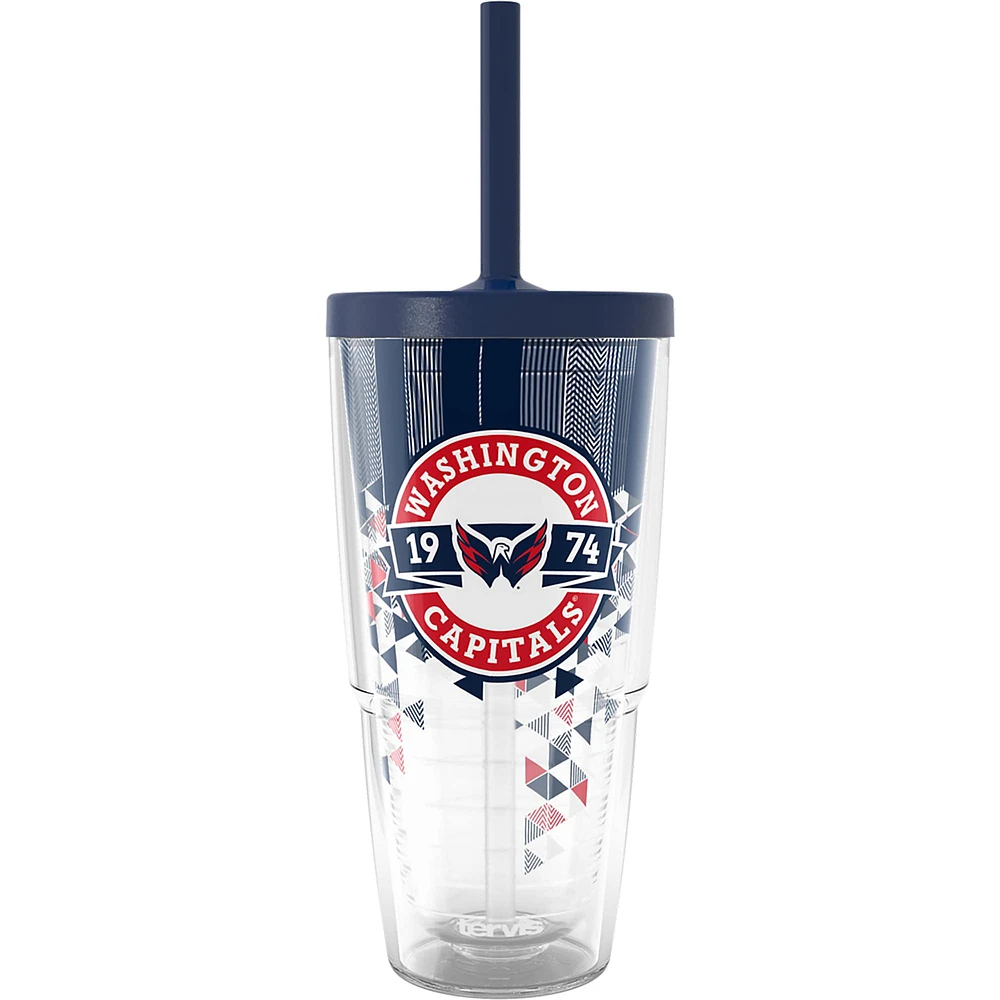 Gobelet classique Tervis Washington Capitals de 24 oz avec couvercle à paille