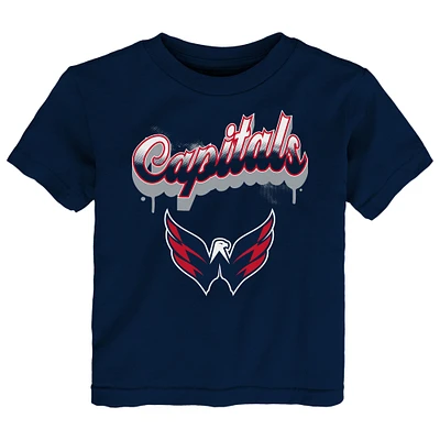 T-shirt bleu marine pour tout-petit avec inscription pétillante des Capitals de Washington