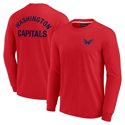 T-shirt unisexe Fanatics rouge Washington Capitals Elements super doux à manches longues