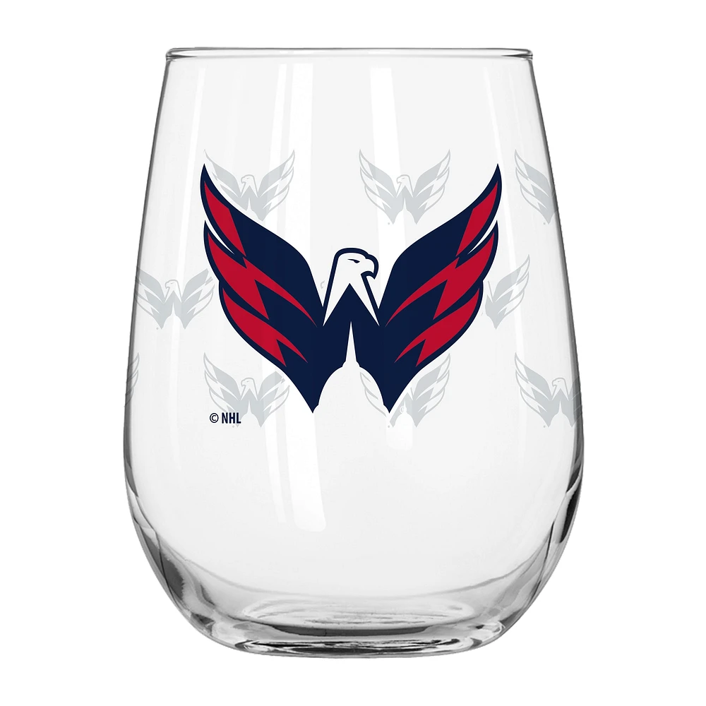 Washington Capitals 16oz. Satin-Etched Logo Curved Beverage Glass