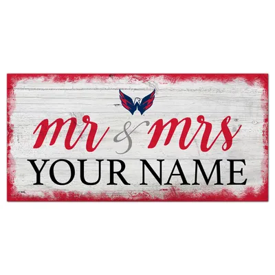 Washington Capitals 6" x 12" Personalized Mr. & Mrs. Script Sign
