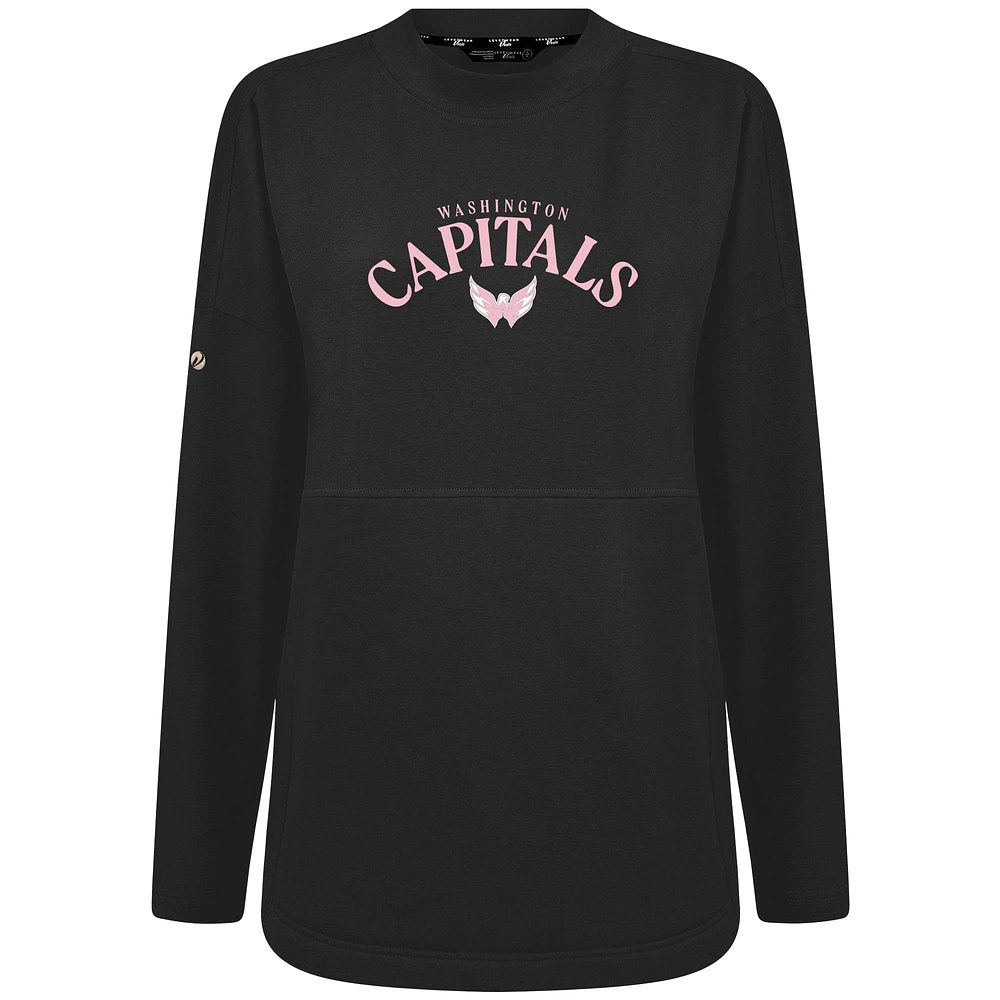 Women's Levelwear  Black Washington Capitals Mother's Day Beaudry Arched Pullover Sweatshirt