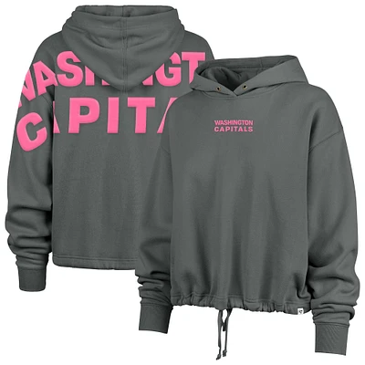 Sweat à capuche court Bright Side Venice '47 gris pour femme des Washington Capitals