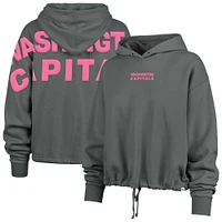 Sweat à capuche court Bright Side Venice '47 gris pour femme des Washington Capitals