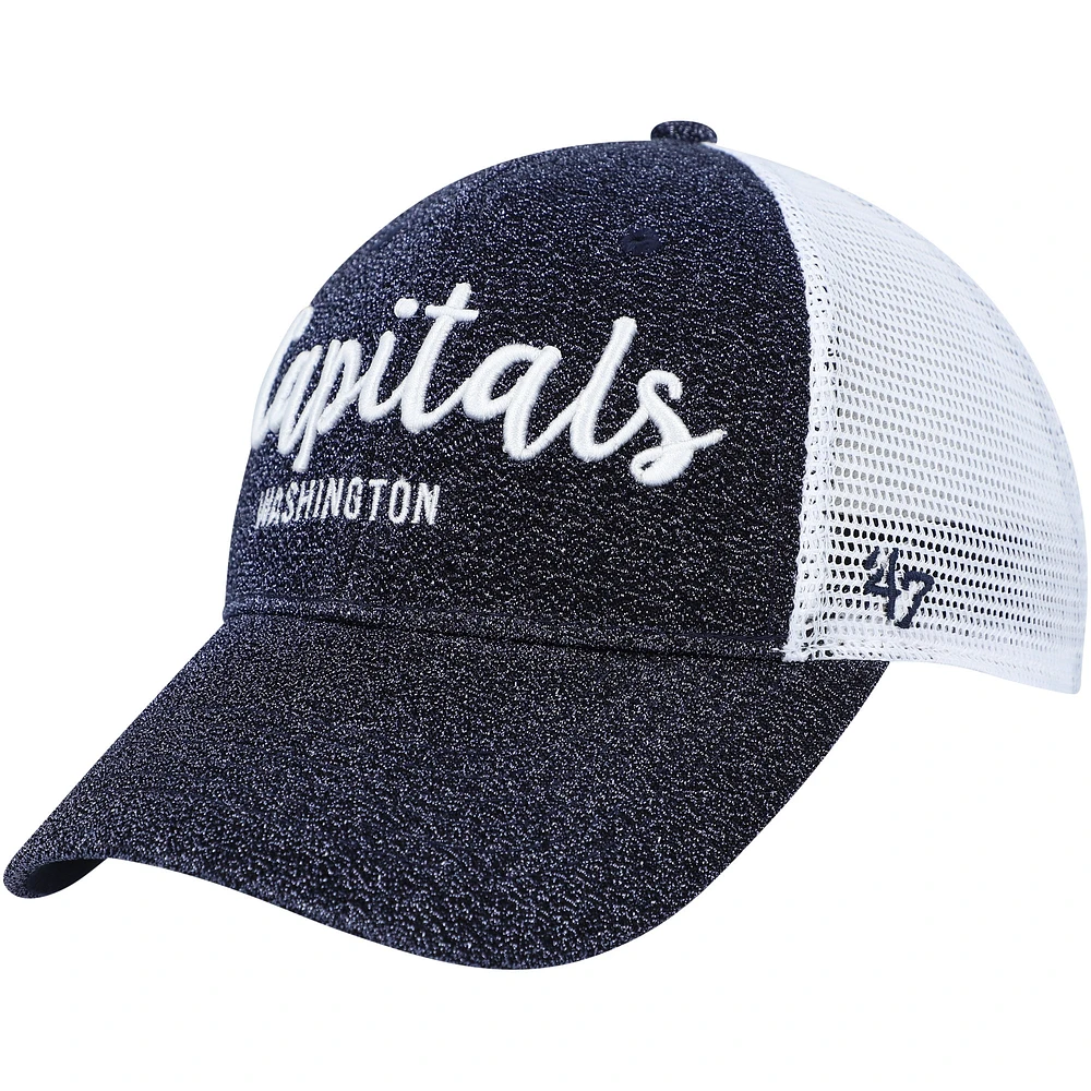 Women's '47 Navy/White Washington Capitals Encore MVP Trucker Snapback Hat