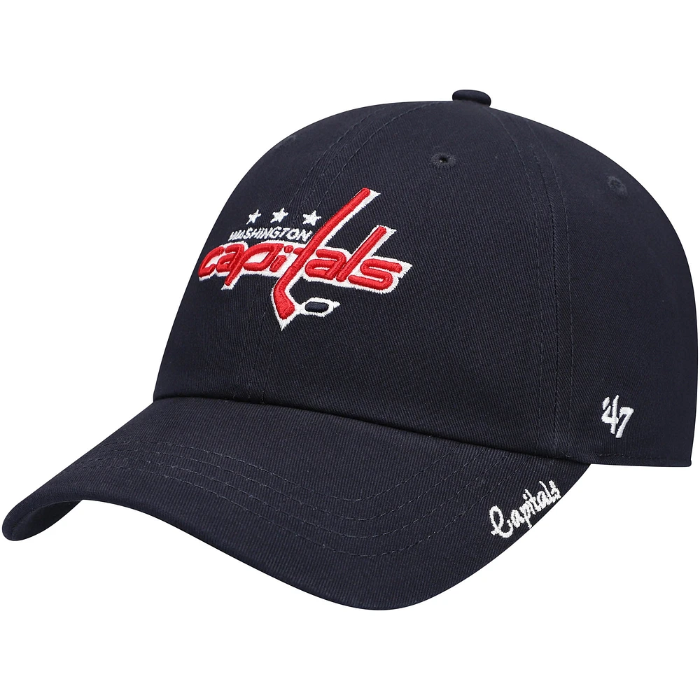 Casquette réglable '47 Navy Washington Capitals Team Miata Clean Up pour femme