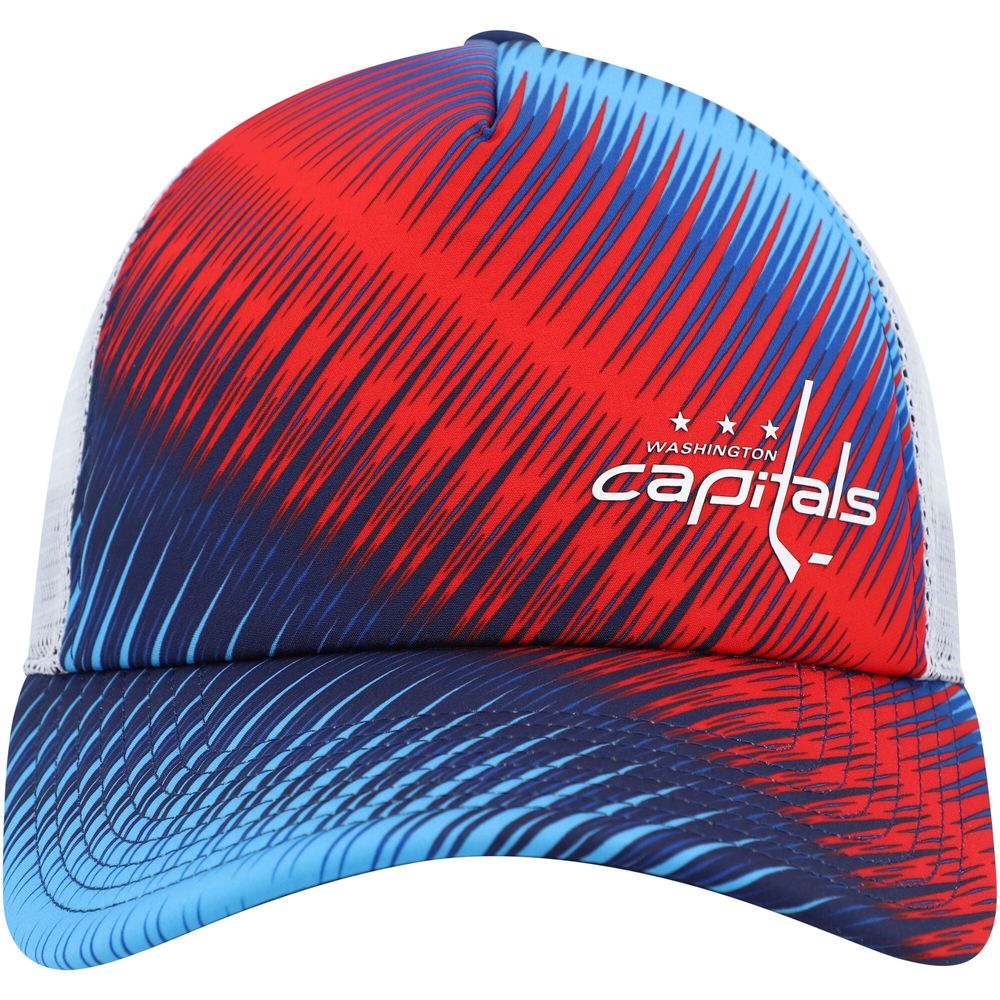 Women's adidas Blue/White Washington Capitals Graphic Foam Trucker Snapback Hat