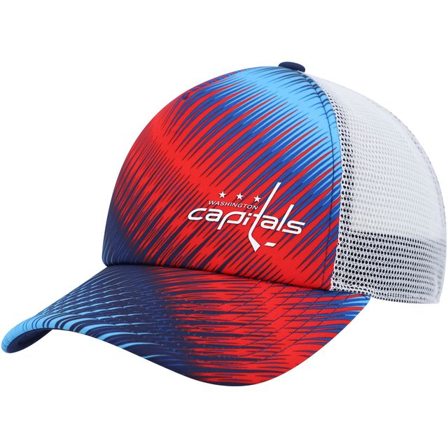 Casquette snapback de camionneur en mousse graphique Washington Capitals adidas bleu/blanc pour femme