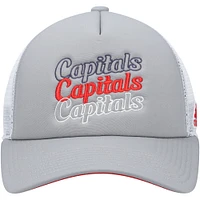 Women's adidas Gray/White Washington Capitals Foam Trucker Snapback Hat