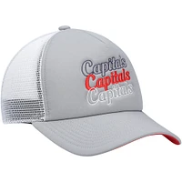 Women's adidas Gray/White Washington Capitals Foam Trucker Snapback Hat