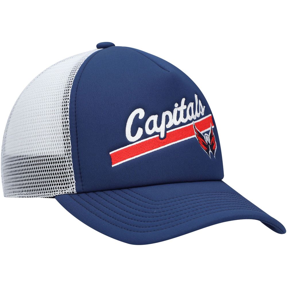 Women's adidas Navy/White Washington Capitals Foam Trucker Snapback Hat