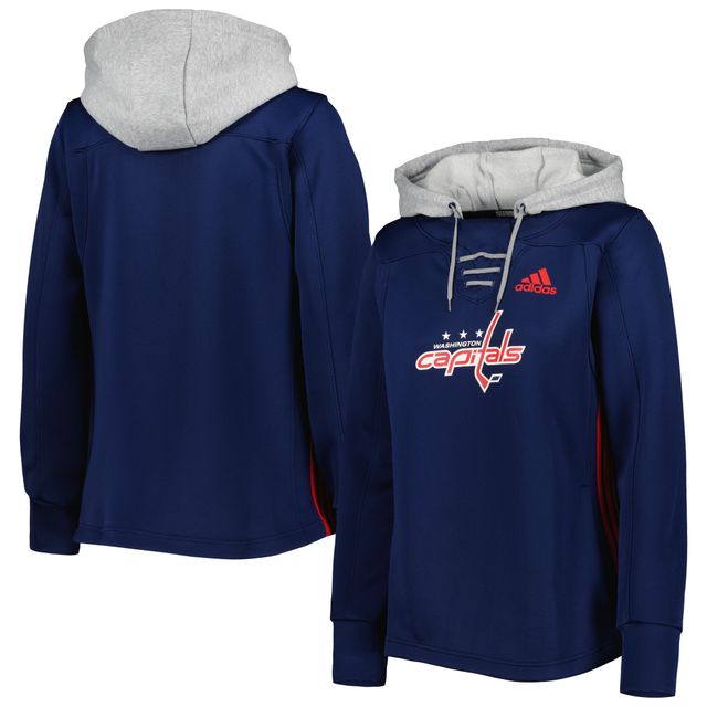 Sweat à capuche adidas pour femmes, bleu marine, Washington Capitals Skate Lace Primeblue Team