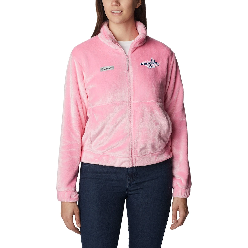 Veste rose à fermeture éclair Columbia Washington Capitals Cherry Blossom pour femme