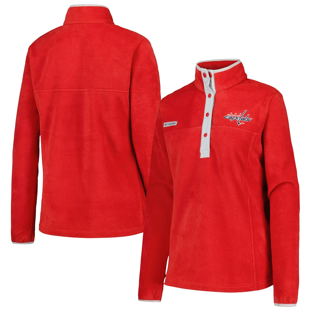 Veste rouge à demi-pression Columbia Washington Capitals Benton Springs pour femme