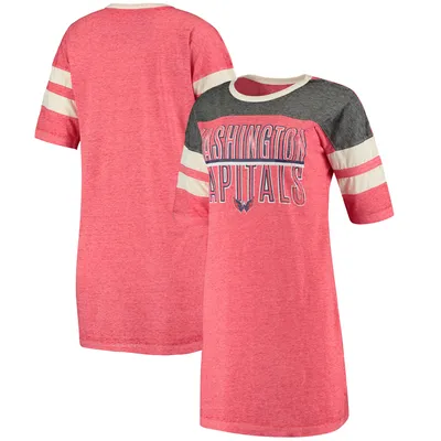 Washington Capitals Concepts Sport Women's Loyalty Nightshirt - Heathered Red/Heathered Charcoal