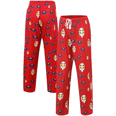 Pantalon de nuit en tricot à imprimé intégral Concepts Sport Red Washington Capitals Gauge pour femmes