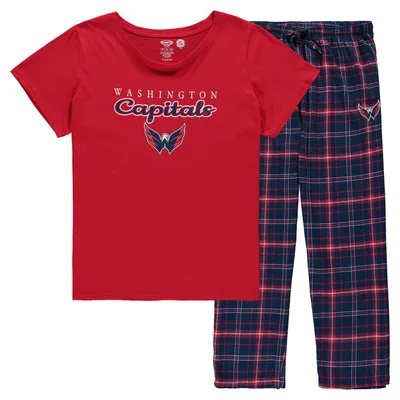 Washington Capitals Concepts Sport Women's Plus Lodge T-Shirt & Pants Sleep Set - Red