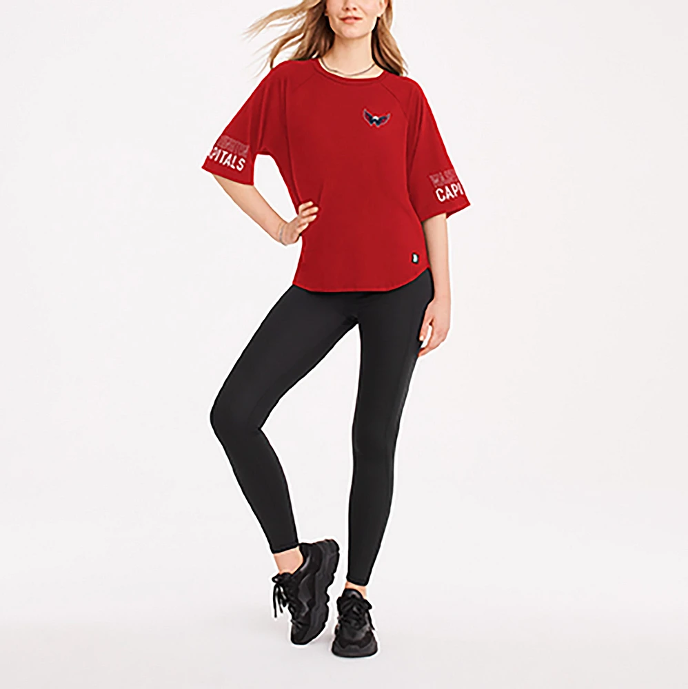 T-shirt surdimensionné DKNY Sport rouge Washington Capitals Diana Tri-Blend pour femmes